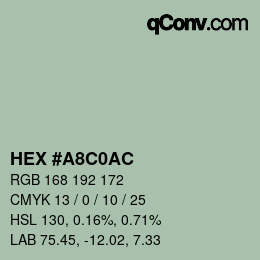 Color code: HEX #A8C0AC | qconv.com