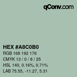 Color code: HEX #A8C0B0 | qconv.com