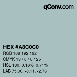 Color code: HEX #A8C0C0 | qconv.com