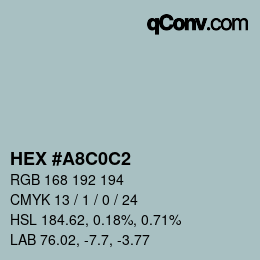 Color code: HEX #A8C0C2 | qconv.com