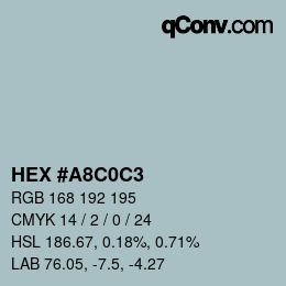 Color code: HEX #A8C0C3 | qconv.com