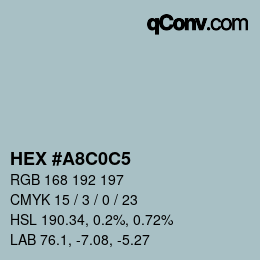 カラーコード: HEX #A8C0C5 | qconv.com