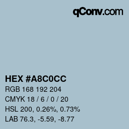 Color code: HEX #A8C0CC | qconv.com