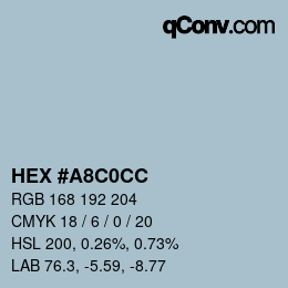 カラーコード: HEX #A8C0CC | qconv.com