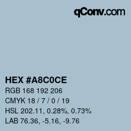 Color code: HEX #A8C0CE | qconv.com