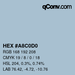 Color code: HEX #A8C0D0 | qconv.com