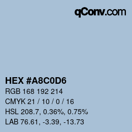 Color code: HEX #A8C0D6 | qconv.com