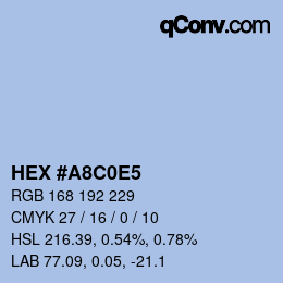 Farbcode: HEX #A8C0E5 | qconv.com
