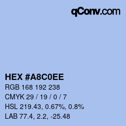 カラーコード: HEX #A8C0EE | qconv.com
