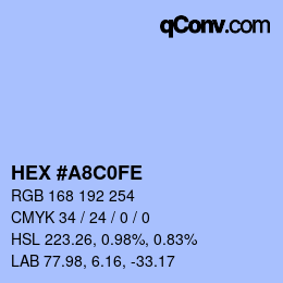 カラーコード: HEX #A8C0FE | qconv.com