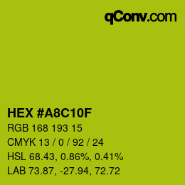 カラーコード: HEX #A8C10F | qconv.com