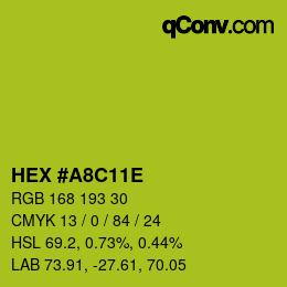 カラーコード: HEX #A8C11E | qconv.com