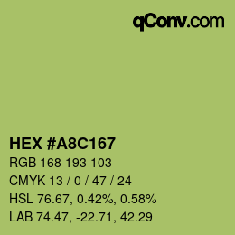 Color code: HEX #A8C167 | qconv.com