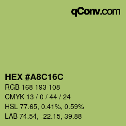 Color code: HEX #A8C16C | qconv.com