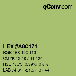 Color code: HEX #A8C171 | qconv.com