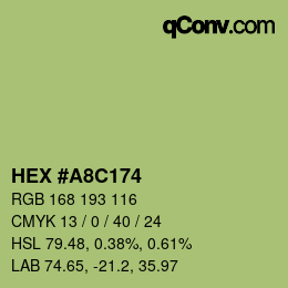 Color code: HEX #A8C174 | qconv.com