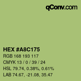 Color code: HEX #A8C175 | qconv.com