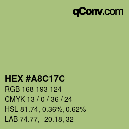Color code: HEX #A8C17C | qconv.com
