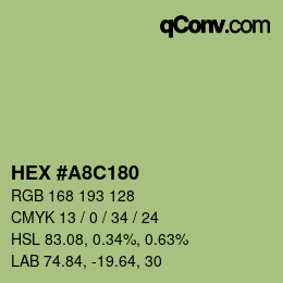 Color code: HEX #A8C180 | qconv.com