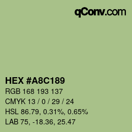 カラーコード: HEX #A8C189 | qconv.com