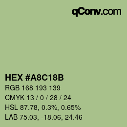 颜色代码: HEX #A8C18B | qconv.com