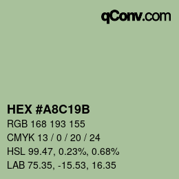 颜色代码: HEX #A8C19B | qconv.com
