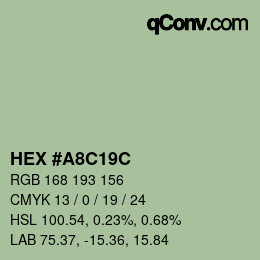 Color code: HEX #A8C19C | qconv.com
