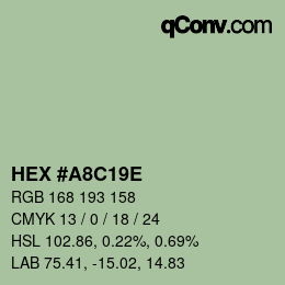 Color code: HEX #A8C19E | qconv.com