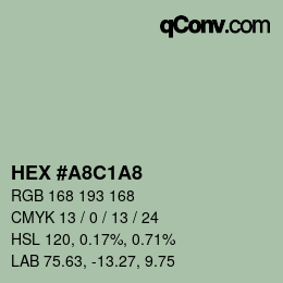 Color code: HEX #A8C1A8 | qconv.com