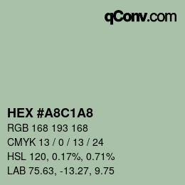 Código de color: HEX #A8C1A8 | qconv.com