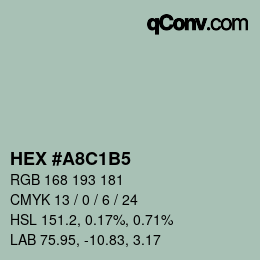 Color code: HEX #A8C1B5 | qconv.com