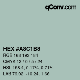 Farbcode: HEX #A8C1B8 | qconv.com