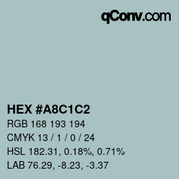 Color code: HEX #A8C1C2 | qconv.com