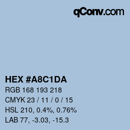 Color code: HEX #A8C1DA | qconv.com