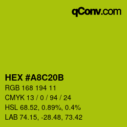 カラーコード: HEX #A8C20B | qconv.com