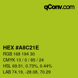 Color code: HEX #A8C21E | qconv.com