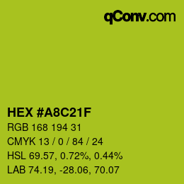 颜色代码: HEX #A8C21F | qconv.com