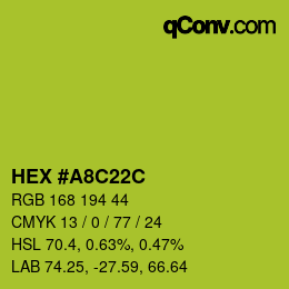 Color code: HEX #A8C22C | qconv.com