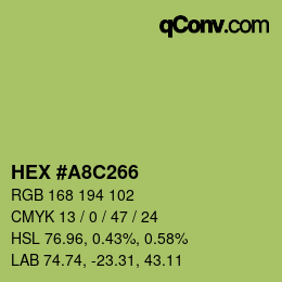 Color code: HEX #A8C266 | qconv.com