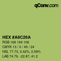 Farbcode: HEX #A8C26A | qconv.com