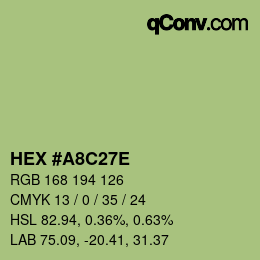 Color code: HEX #A8C27E | qconv.com