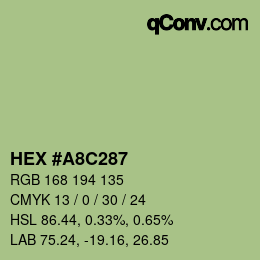 カラーコード: HEX #A8C287 | qconv.com