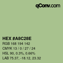 Farbcode: HEX #A8C28E | qconv.com