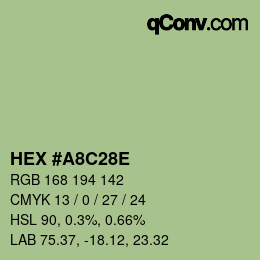 Color code: HEX #A8C28E | qconv.com