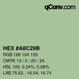 カラーコード: HEX #A8C29B | qconv.com