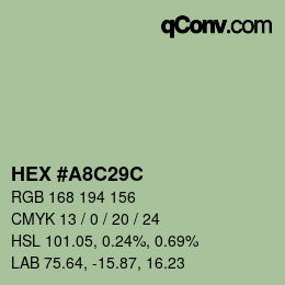 Color code: HEX #A8C29C | qconv.com