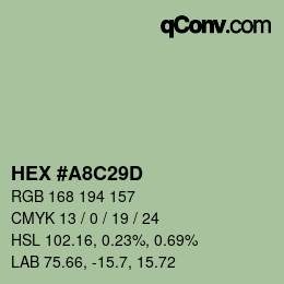 カラーコード: HEX #A8C29D | qconv.com