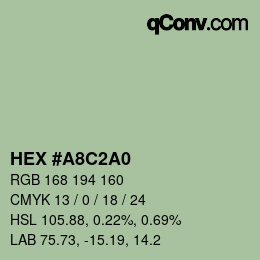 カラーコード: HEX #A8C2A0 | qconv.com