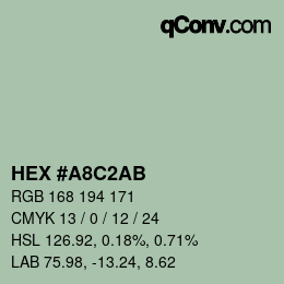 Color code: HEX #A8C2AB | qconv.com