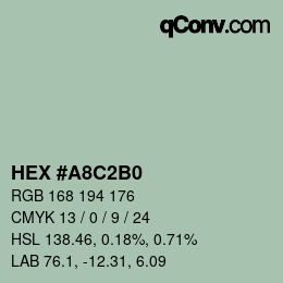 Color code: HEX #A8C2B0 | qconv.com